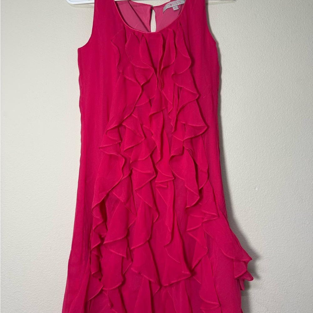 Chic Fuchsia Ruffle Prom Dress